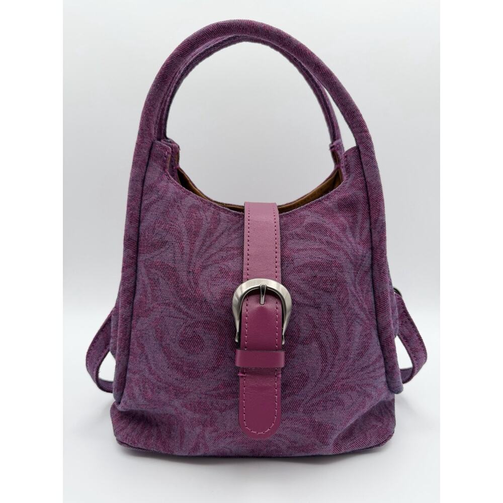 Patricia Nash Purple Floral Textured Crossbody Bag